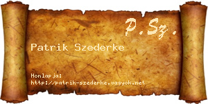 Patrik Szederke névjegykártya